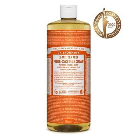 Mydło kastylijskie w płynie 18w1 Dr. Bronner's drzewo herbaciane 945 ml.